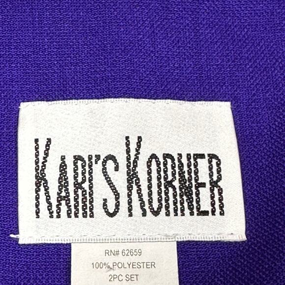 Vintage Karis Korner Blazer Womens 18W Purple Short Sleeve V Neck Button up Top - Picture 9 of 10
